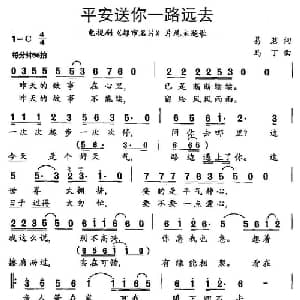 平安送你一路远去_通俗唱法乐谱_词曲:易茗 马丁