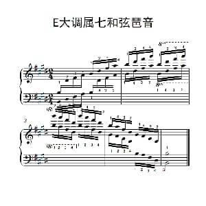 第六级 9.E大调属七和弦琶音 钢琴谱