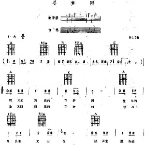 电子琴谱 | 寻梦园 电子琴吉他弹唱 佚名 佚名