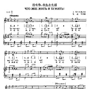 1没有你,我怎么活 俄罗斯 _外国歌谱_词曲: А 瓦尔拉莫夫