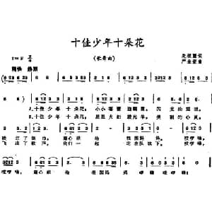 十佳少年十朵花_儿歌乐谱_词曲:朱积聚 严金萱