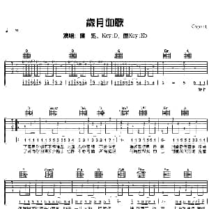 岁月如歌 吉他谱 陈奕迅