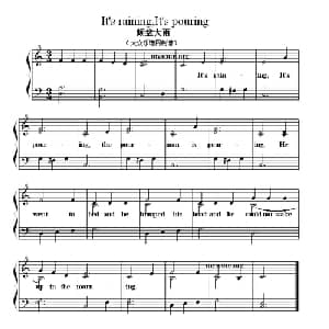 It's raining,It's pouring_外国歌谱