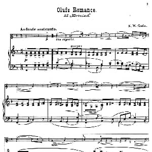 小提琴谱 | Olufs Romance. 小提琴 钢琴伴奏