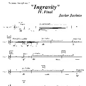 萨克斯谱 | Ingravity 第四乐章 第二高音萨克斯分谱 Javier Jacinto