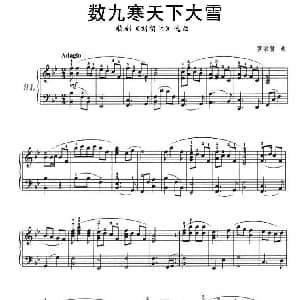 数九寒天下大雪 钢琴谱 罗宗贤