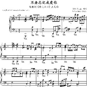 不要忘记我爱你 钢琴谱 袁大巍 周琦作曲 文武贝钢琴版