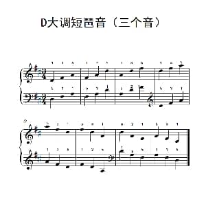 D大调短琶音 钢琴谱