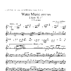 萨克斯谱 | Water Music HWV.348 No.1 第二高音萨克斯