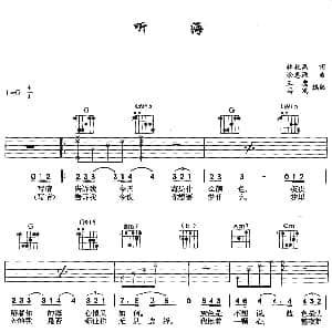 听海 吉他谱 张惠妹 林秋离 涂惠源