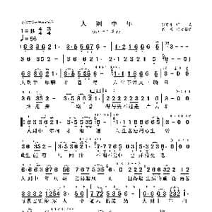 人到中年_歌曲简谱_词曲:乐静平 乐静平