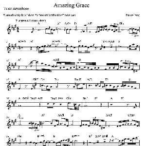 萨克斯谱 | Amazing Grace 次中音萨克斯