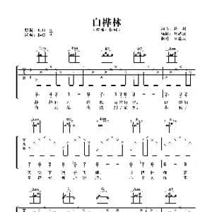 白桦林_歌曲简谱_词曲:朴树 朴树