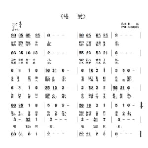 错爱_通俗唱法乐谱_词曲:枫柒 剑锋磨砺