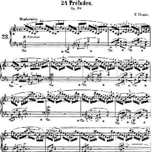 肖邦 24首钢琴前奏曲 Op.28 No.23 F大调 钢琴谱 肖邦