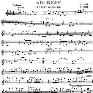 小提琴谱 | 大路小路你走好 电视剧 米兰的故事 主题歌 杨人翊