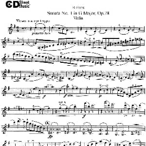小提琴谱 | Violin Sonata No.1 in G Major Op.78