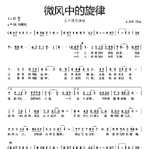 微风中的旋律_通俗唱法乐谱_词曲:王旦昕 王旦昕