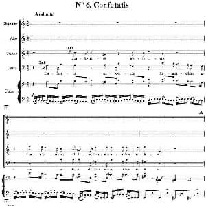 萨克斯谱 | N°6.Confutatis 萨克斯四重奏 钢琴伴奏