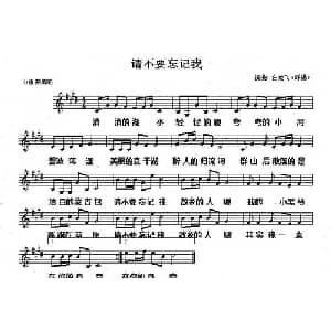 请不要忘记我_通俗唱法乐谱_词曲:白龙飞 白龙飞