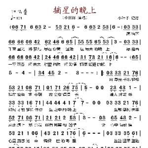 摘星的晚上_歌谱投稿