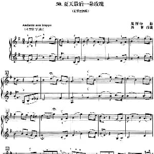 小提琴谱 | 初级小提琴二重奏 夏天最后一朵玫瑰 恩斯特曲 梁訢改编