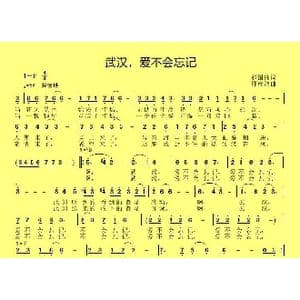 武汉,爱不会忘记_歌曲简谱_词曲:赵国伟 邱彦鸿