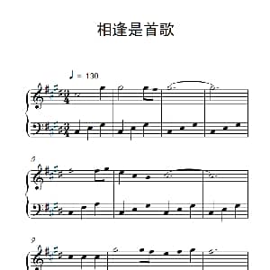 相逢是首歌 钢琴谱