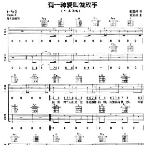 有一种爱叫做放手 吉他谱 阿木 张嘉兴 黄友桢