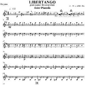 萨克斯谱 | LIBERTANGO 四重奏 上低音萨克斯分谱