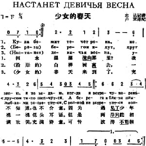 少女的春天 前苏联 _外国歌谱_词曲: 卢双译配