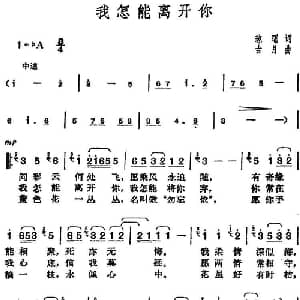 邓丽君演唱金曲 我怎能离开你_通俗唱法乐谱_词曲:琼瑶 古月