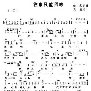 往事只能回味_通俗唱法乐谱