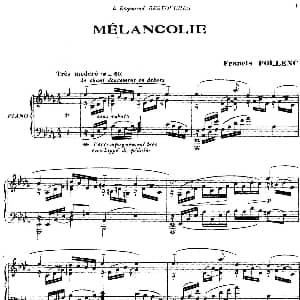 Mélancolie 钢琴谱 弗朗西斯 普朗克