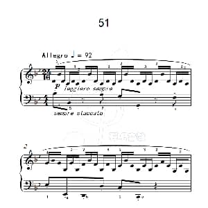 练习曲 51 钢琴谱