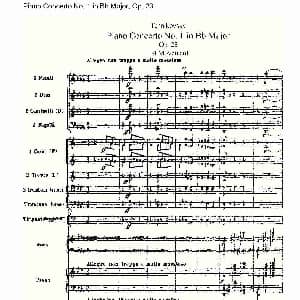 Bb大调第一钢琴协奏曲,Op.23第一乐章第一部 钢琴谱
