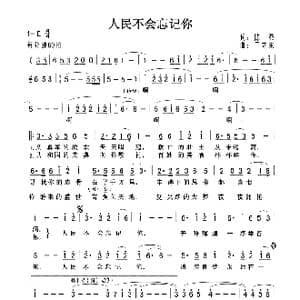 人民不会忘记_歌曲简谱_词曲:陈亮 王立东