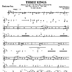 萨克斯谱 | THREE KINGS 上低音萨克斯分谱