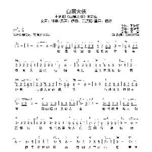白眉大侠_歌谱投稿_词曲:李鲁轲 郭建勇