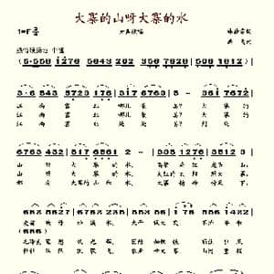 大寨的山呀大寨的水_歌谱投稿_词曲:韩静霆 洪飞