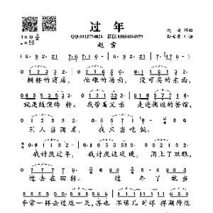 过年_歌曲简谱_词曲:赵雷 赵雷