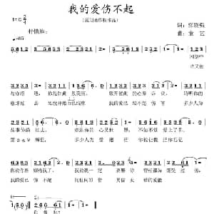 我的爱,伤不起_通俗唱法乐谱_词曲:郭晓强 童艺