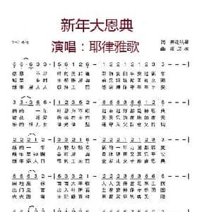 新年大恩典 伴奏2 _歌曲简谱_词曲:开花结果 相思树