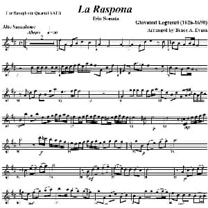 萨克斯谱 | La Raspona 四重奏 中音萨克斯分谱