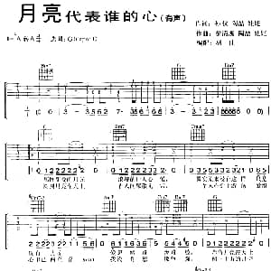 月亮代表谁的心 吉他谱 陶喆