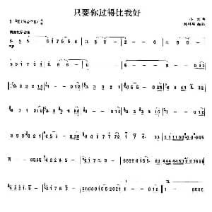 笛子谱 | 只要你过得比我好 小虫