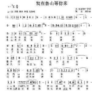 我在鲁山等你来_民歌简谱_词曲:王利 杨志广 张士娟