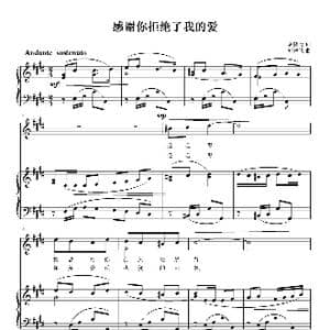 感谢你拒绝了我的爱_歌曲简谱_词曲:胡晓晴 刘智强