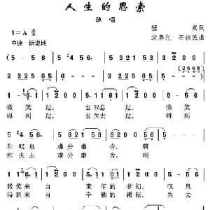 人生的思索_通俗唱法乐谱_词曲:程炎 沈尊光 石铁民