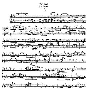 长笛曲谱 | W.F.巴赫—六首二重奏练习曲 6 W.F.巴赫